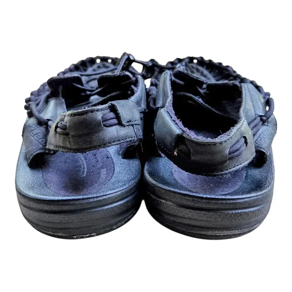 KEEN Uneek Men 9.5 Black Bungee Cord Water Sandals Outdoor Hiking Shoes 1014097